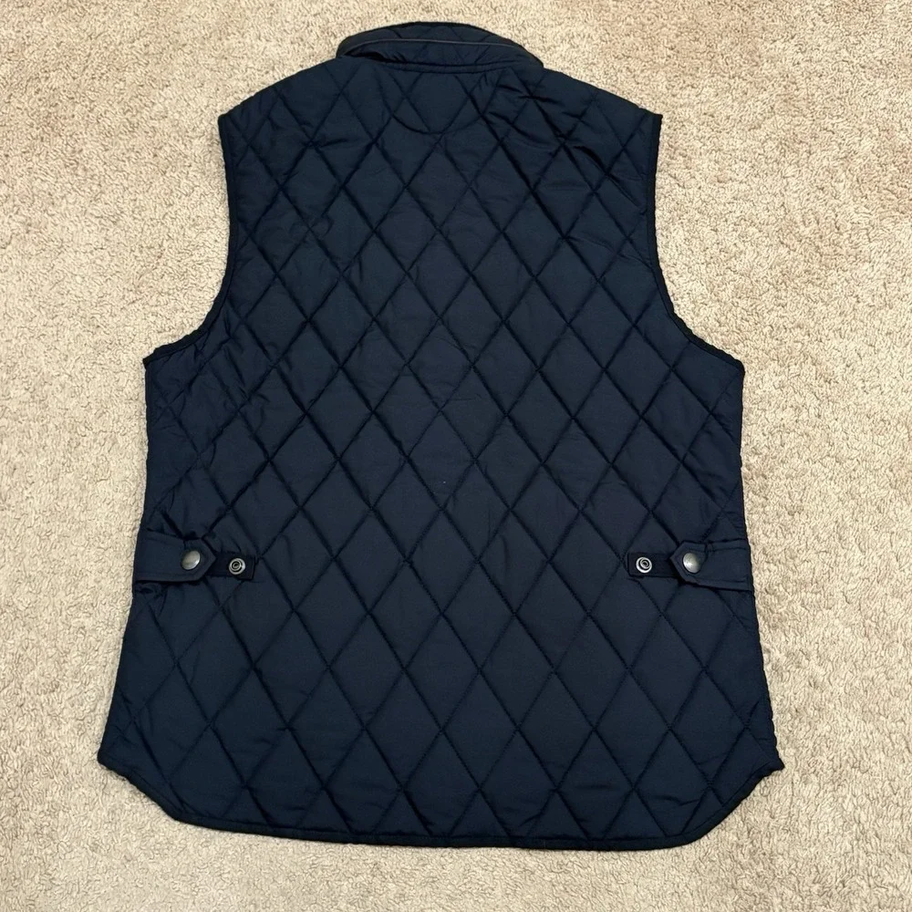 Polo Ralph Lauren Diamond Quilted Vest Men's Medium Blue Full Zip Snap Iconic